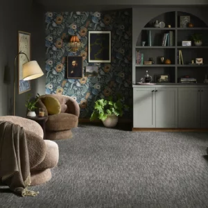 Dark gray Shaw Floors carpet in sitting room | Jim Stellabuto's Everything Under Foot, Inc